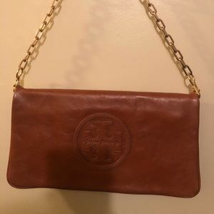 Tory Burch Brown Leather Clutch